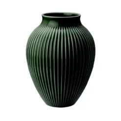 Knabstrup Keramik Ripple vase mørkegrøn H 20 cm