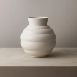 Knabstrup Keramik Tortus Archie vase No3 hvid H 26,5 cm