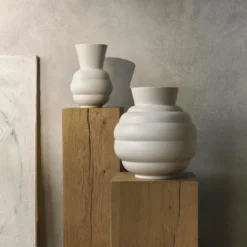 Knabstrup Keramik Tortus Archie vase No2 hvid H 23,5 cm