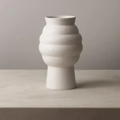 Knabstrup Keramik Tortus Archie vase No2 hvid H 23,5 cm