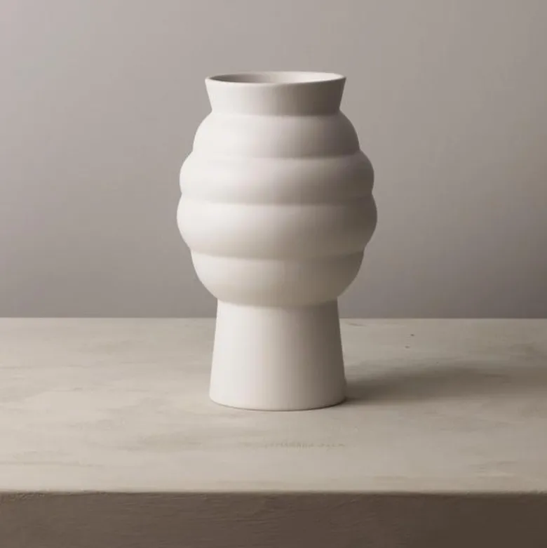 Knabstrup Keramik Tortus Archie vase No2 hvid H 23,5 cm
