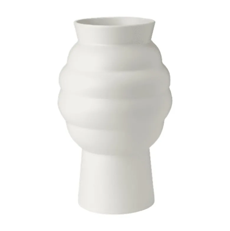 Knabstrup Keramik Tortus Archie vase No2 hvid H 23,5 cm