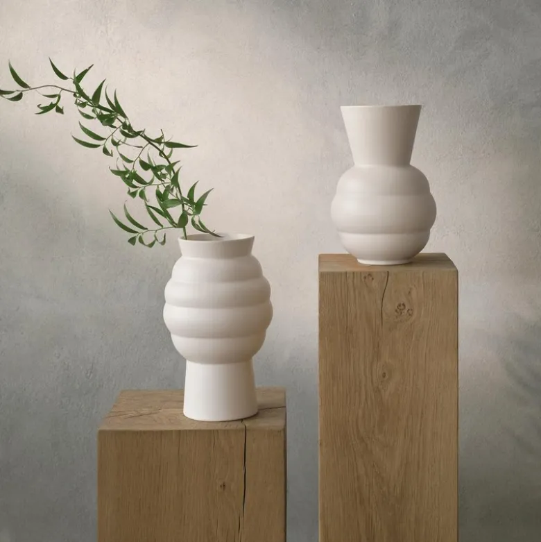 Knabstrup Keramik Tortus Archie vase No2 hvid H 23,5 cm