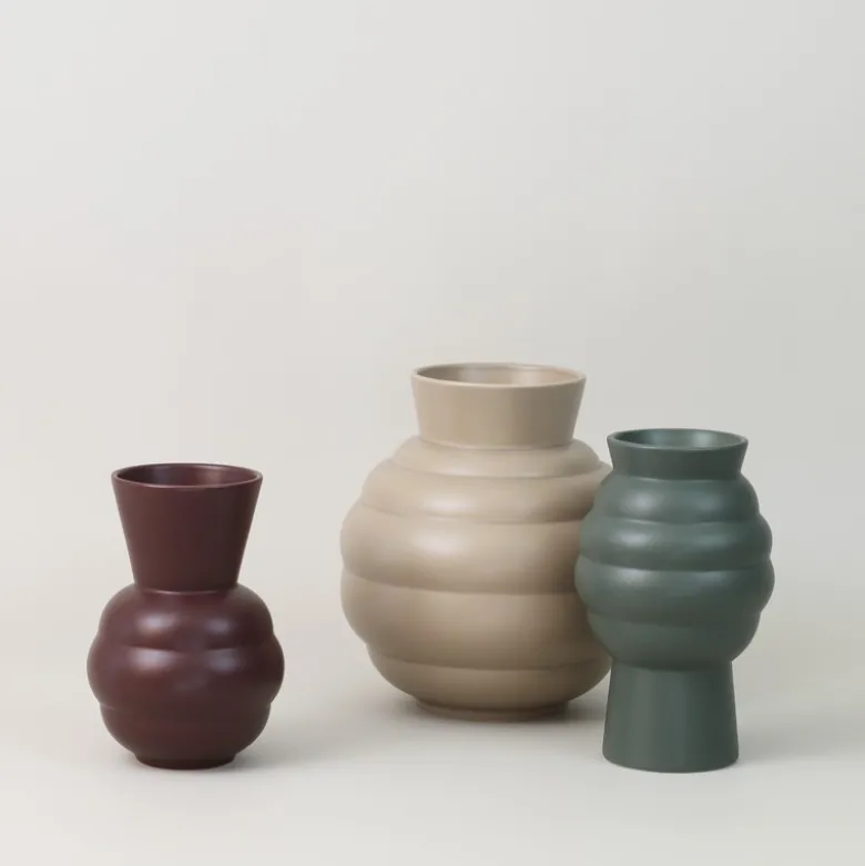 Knabstrup Keramik Tortus Archie vase No1 bordeaux H 21 cm