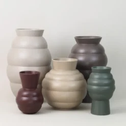 Knabstrup Keramik Tortus Archie vase No4 mørkegrå H 37 cm