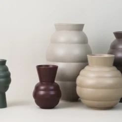 Knabstrup Keramik Tortus Archie vase No3 sand H 26,5 cm