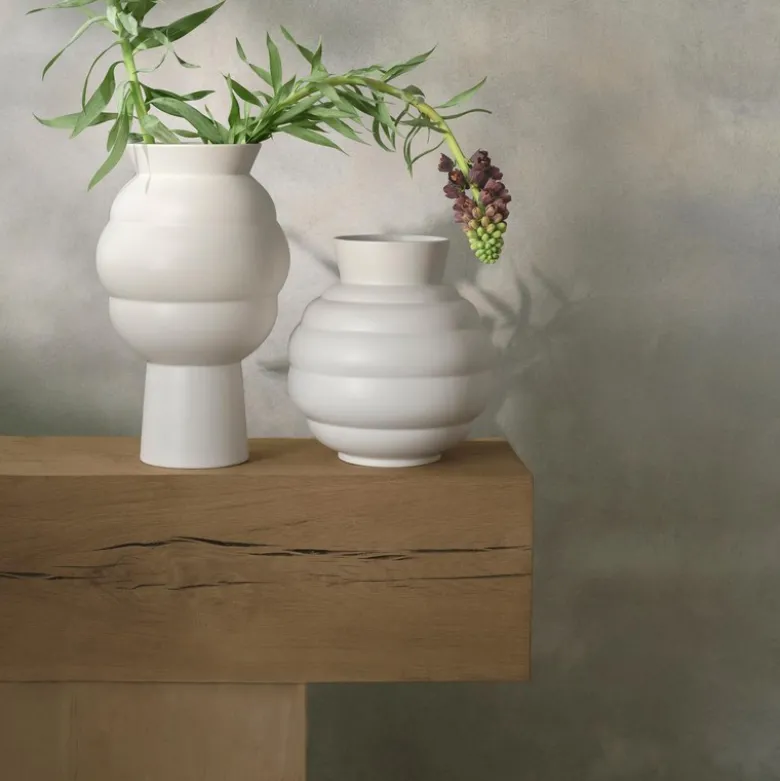 Knabstrup Keramik Tortus Archie vase No5 hvid H 41,5 cm