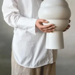 Knabstrup Keramik Tortus Archie vase No5 hvid H 41,5 cm