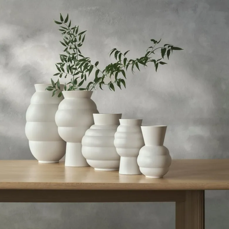 Knabstrup Keramik Tortus Archie vase No5 hvid H 41,5 cm