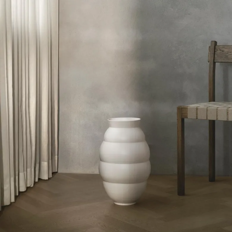 Knabstrup Keramik Tortus Archie vase No5 hvid H 41,5 cm