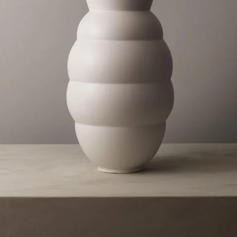 Knabstrup Keramik Tortus Archie vase No5 hvid H 41,5 cm