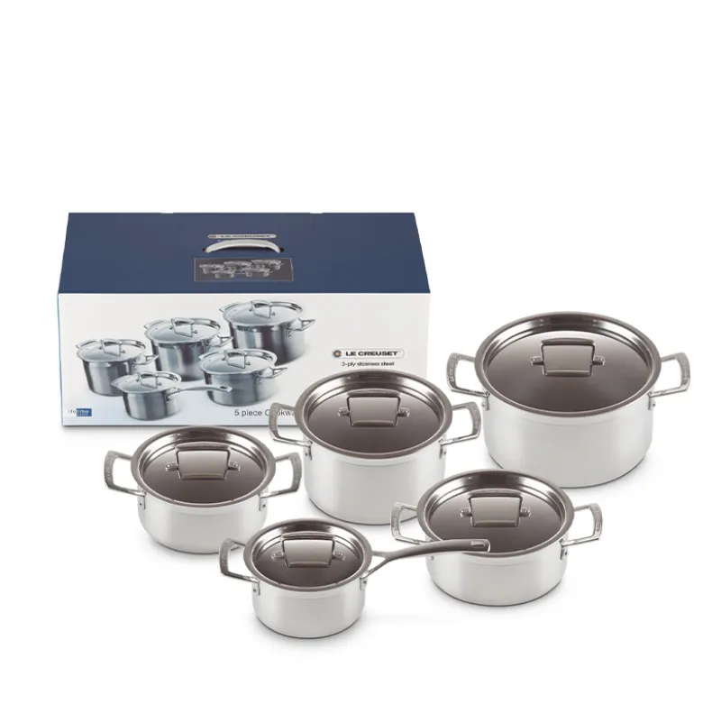 Le Creuset grydesæt 5 dele rustfrit stål