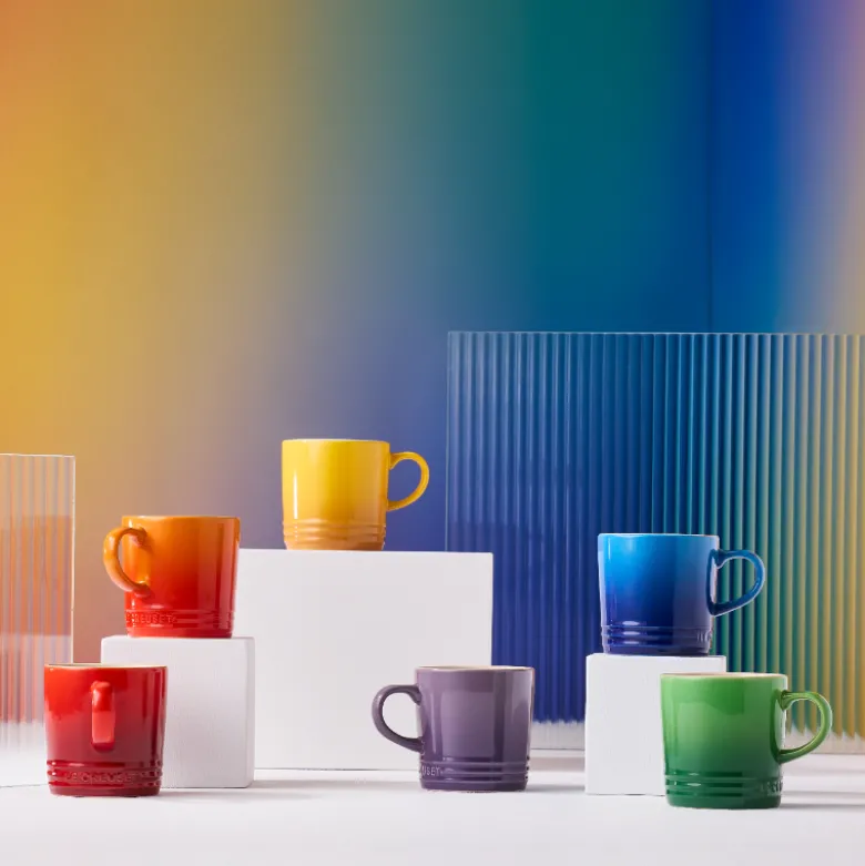 Le Creuset Signature Rainbow kaffekrus stentøj 35 cl 6 stk.
