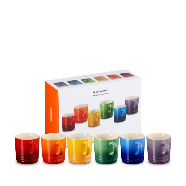 Le Creuset Signature Rainbow kaffekrus stentøj 35 cl 6 stk.