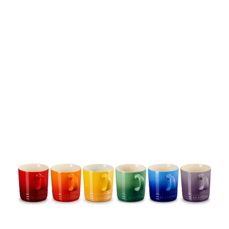 Le Creuset Signature Rainbow kaffekrus stentøj 35 cl 6 stk.