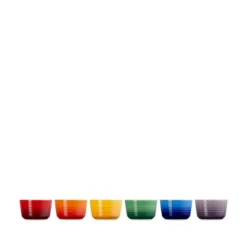 Le Creuset Signature Rainbow mini rameki stentøj Ø 7,8 cm 6 stk.