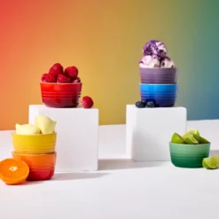 Le Creuset Signature Rainbow mini rameki stentøj Ø 7,8 cm 6 stk.