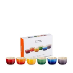 Le Creuset Signature Rainbow mini rameki stentøj Ø 7,8 cm 6 stk.