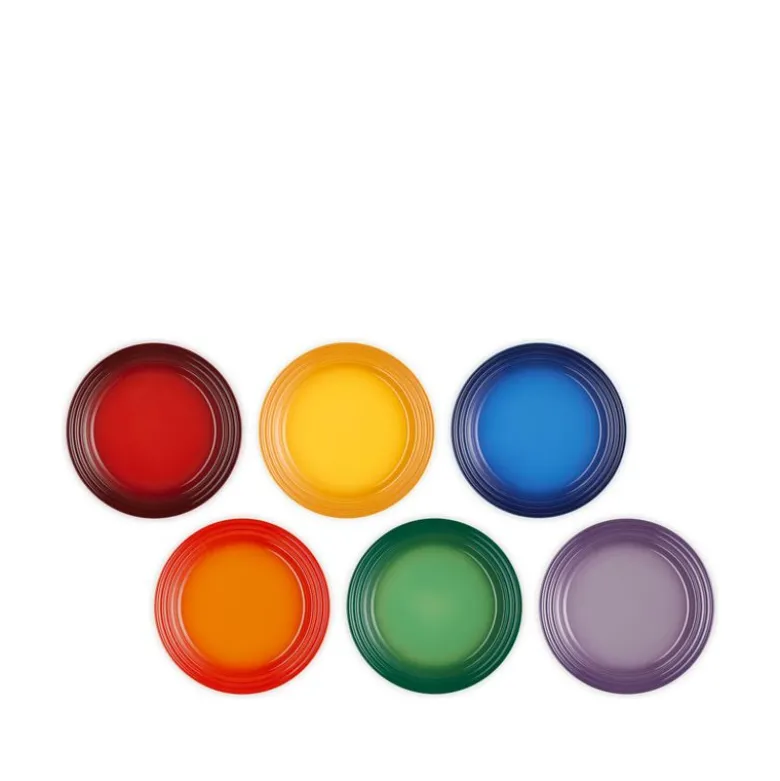 Le Creuset Signature Rainbow frokosttallerken stentøj Ø 22 cm 6 stk.