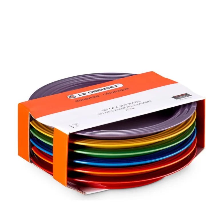 Le Creuset Signature Rainbow frokosttallerken stentøj Ø 22 cm 6 stk.