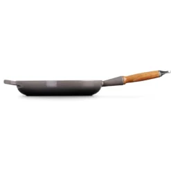 Le Creuset Signature støbejern stegepande med træhåndtag Ø 28 cm flint