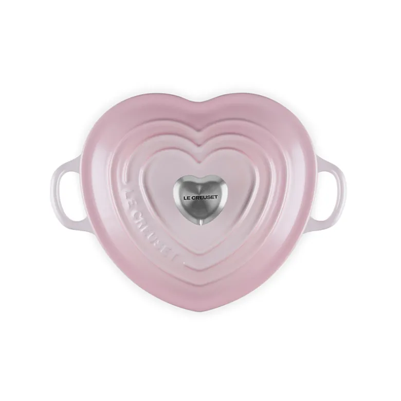 Le Creuset Signature støbejern hjertebuffetgryde med hjerteformet knop Ø 20 cm shell pink