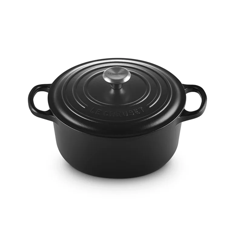 Le Creuset Signature støbejerns rund gryde 22 cm matte black