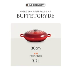 Le Creuset Signature støbejern buffetgryde Ø 30 cm matte black