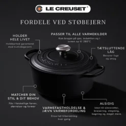 Le Creuset Signature støbejern rund gryde Ø 28 cm matte black