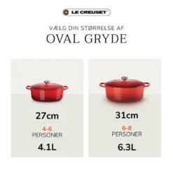 Le Creuset Signature støbejern oval gryde Ø 31 cm matte black