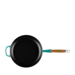 Le Creuset Signature stegepande Ø 28 cm med træhåndtag bleu riviera