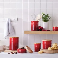 Le Creuset Signature stentøj bestik- og redskabskrukke Cerise