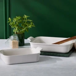 Le Creuset Signature stentøj Heritage rektangulært fad 32cm White