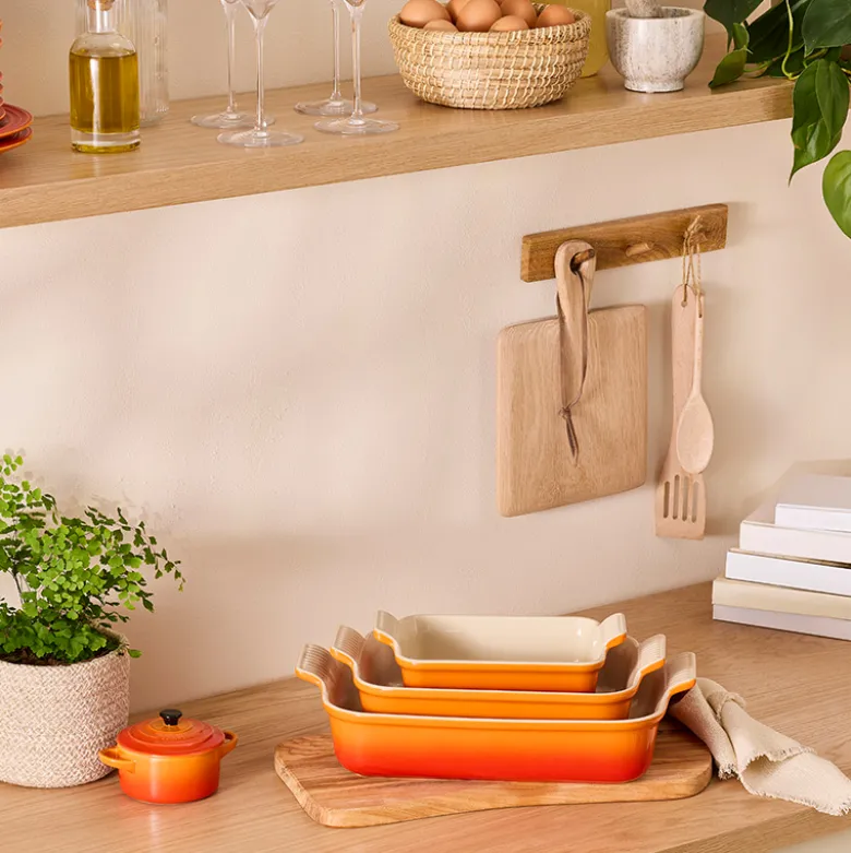 Le Creuset Signature stentøj Heritage rektangulært fad 19cm Volcanic