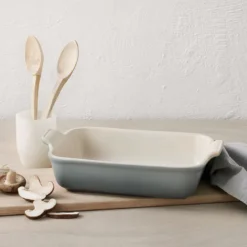 Le Creuset Signature stentøj Heritage rektangulært fad 32cm Sea Salt