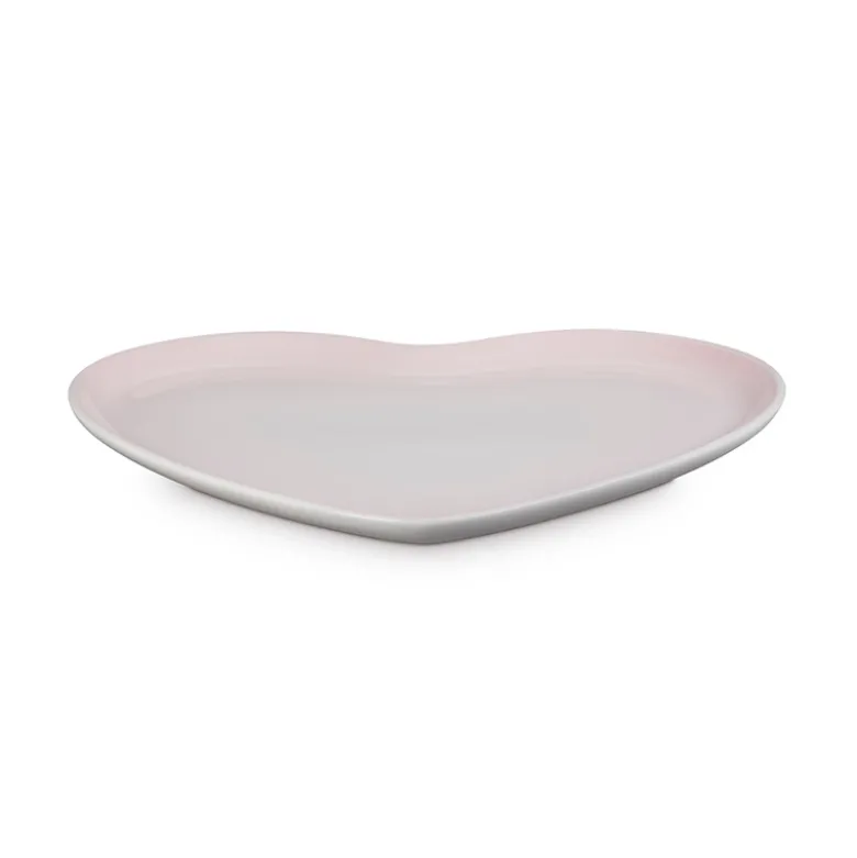 Le Creuset Signature stentøj hjerteformet serveringsfad 32cm Shell Pink