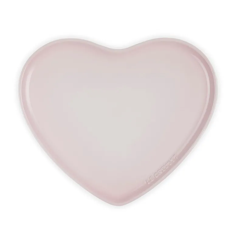 Le Creuset Signature stentøj hjerteformet serveringsfad 32cm Shell Pink