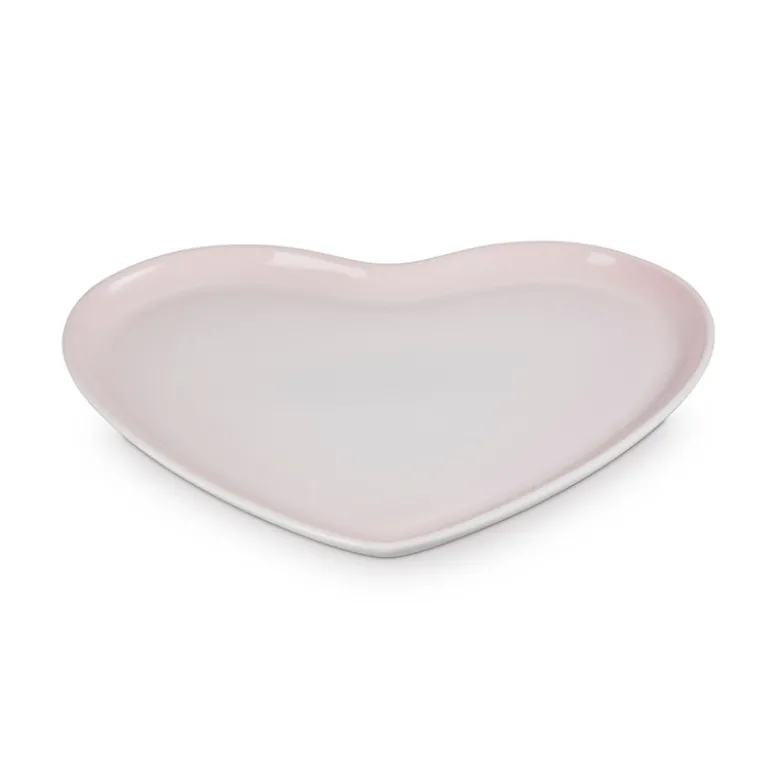 Le Creuset Signature stentøj hjerteformet serveringsfad 32cm Shell Pink