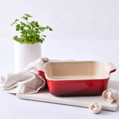 Le Creuset Signature stentøj Heritage rektangulært fad 19 cm Cerise