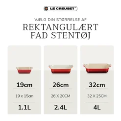 Le Creuset Signature stentøj Heritage rektangulært fad 32cm Black
