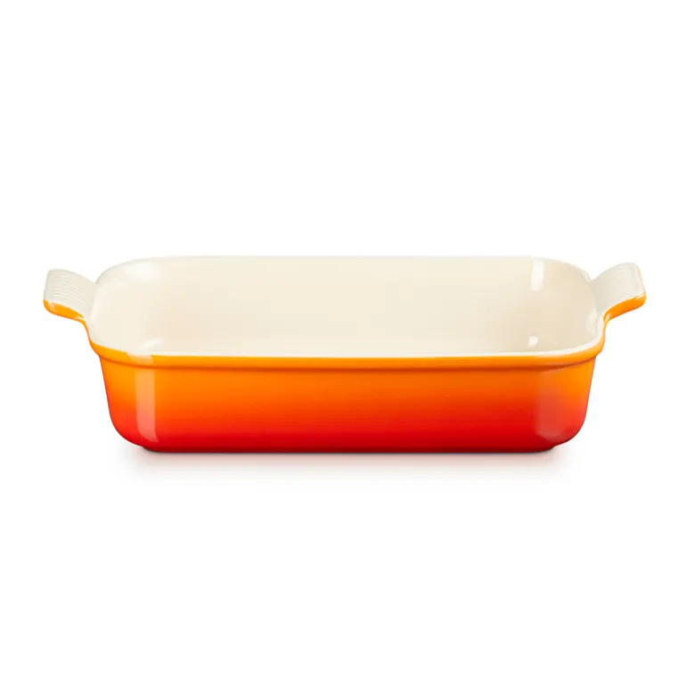 Le Creuset Signature stentøj Heritage rektangulært fad 32cm Volcanic