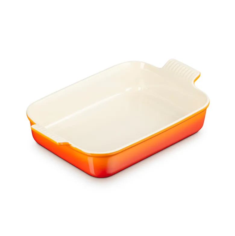 Le Creuset Signature stentøj Heritage rektangulært fad 32cm Volcanic