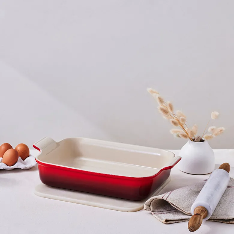 Le Creuset Signature stentøj Heritage rektangulært fad 32cm Cerise