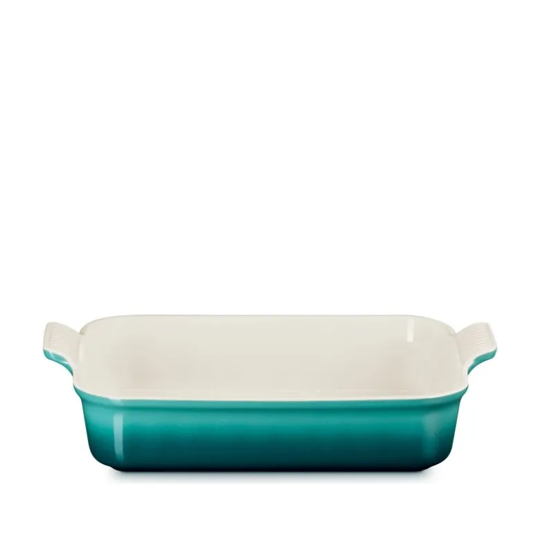 Le Creuset Signature stentøj Heritage rektangulært fad 32 cm Bleu Riviera