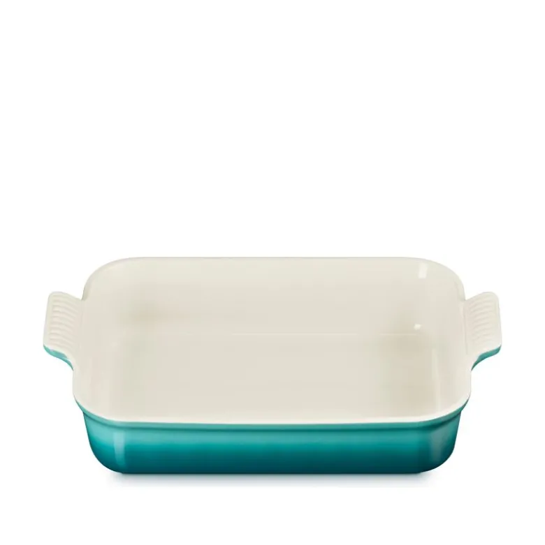 Le Creuset Signature stentøj Heritage rektangulært fad 32 cm Bleu Riviera
