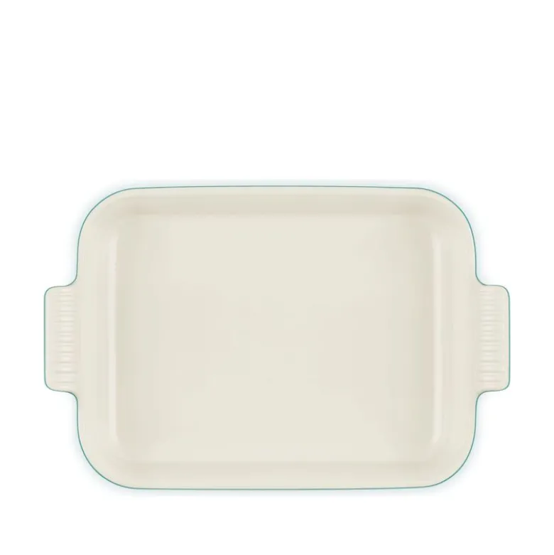 Le Creuset Signature stentøj Heritage rektangulært fad 32 cm Bleu Riviera