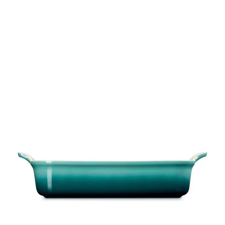 Le Creuset Signature stentøj Heritage rektangulært fad 32 cm Bleu Riviera