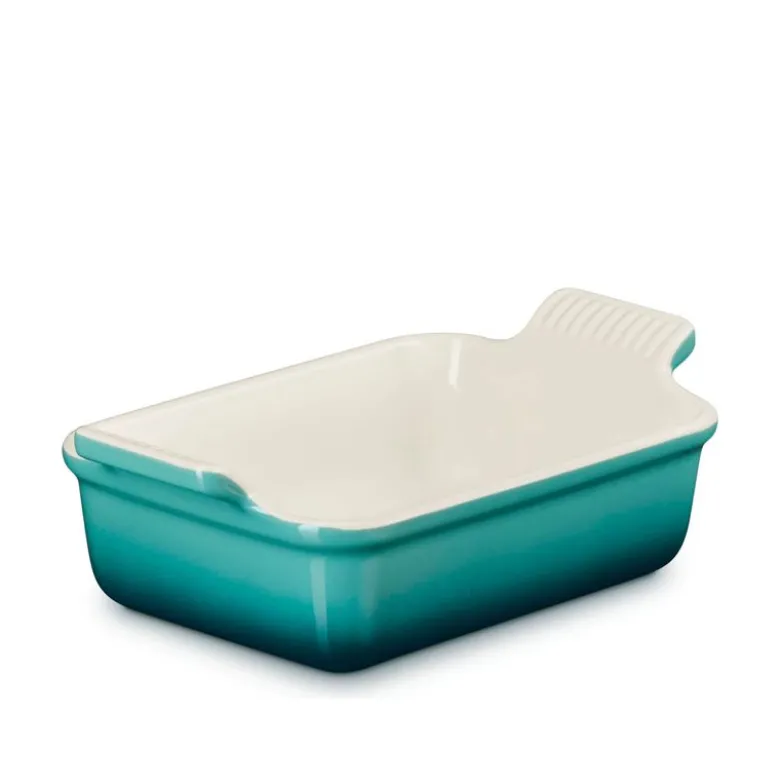 Le Creuset Signature stentøj Heritage rektangulært fad 19 cm Bleu Riviera