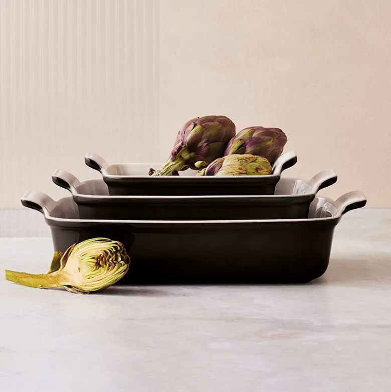 Le Creuset Signature stentøj Heritage rektangulært fad 19 cm Black