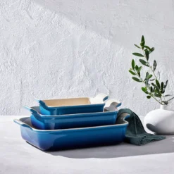 Le Creuset Signature stentøj Heritage rektangulært fad 26cm Azure